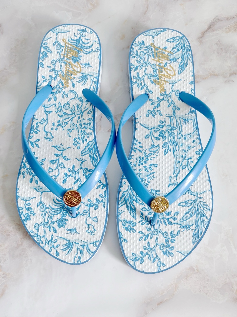 Lilly Pulitzer Pool Flip Flop Resort White Tall Tales